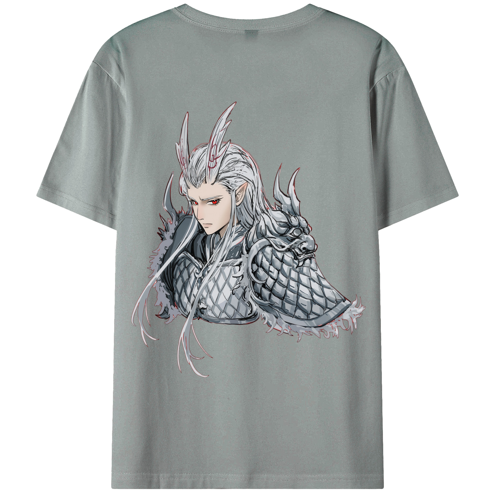（画像用） Ne Zha 2 ナタ 魔童の大暴れ 綿100％ メンズ半袖Tシャツ（バックプリント） 通気性